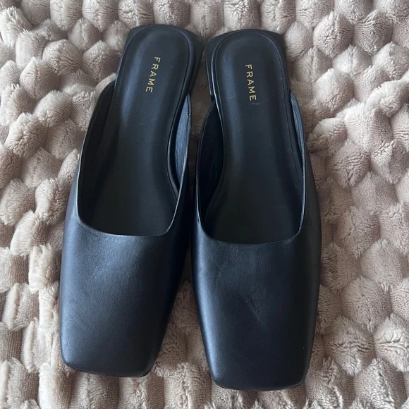 FRAME Black Leather Le Town Mules - Picture 2 of 13